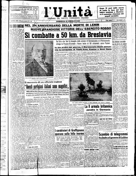 L'Unità : organo centrale del Partito comunista italiano